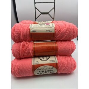 4 Skeins ORLON SAYELLE LADY ALMY  YARN 4oz Coral Dye Lot 58888 NEW. HTF Old Stck